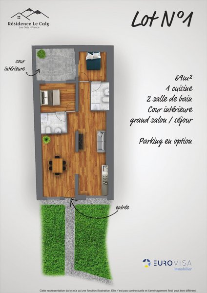 Appartement - 69 m2 - 3 pièces