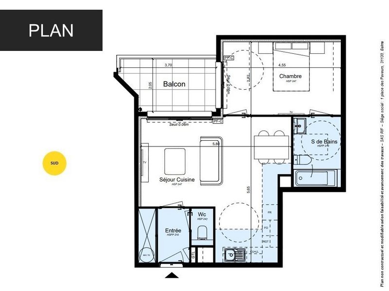 Appartement - 47 m2 - 2 pièces