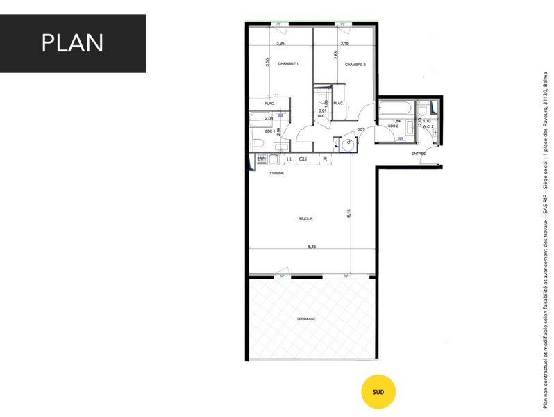 Appartement - 90 m2 - 3 pièces