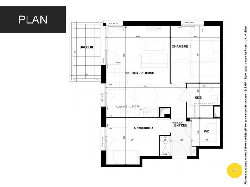 Appartement - 58 m2 - 3 pièces