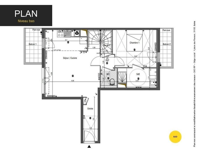 Appartement - 93 m2 - 5 pièces