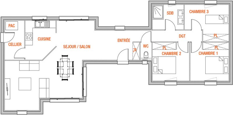 Maison - 109 m2 - 5 pièces