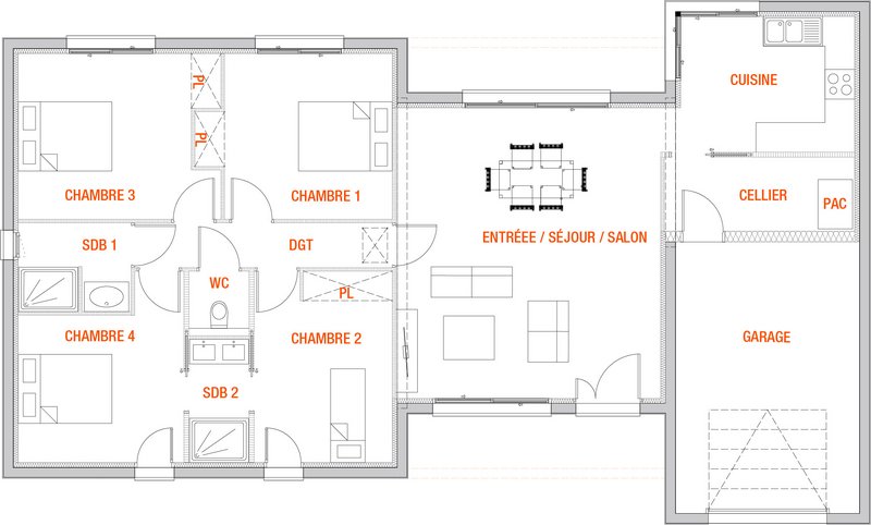 Maison - 97 m2 - 5 pièces