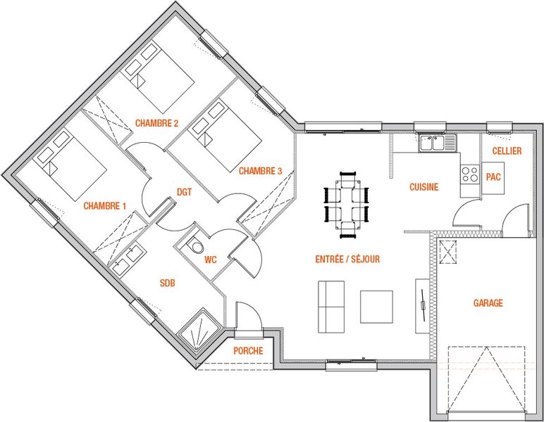 Maison - 92 m2 - 5 pièces