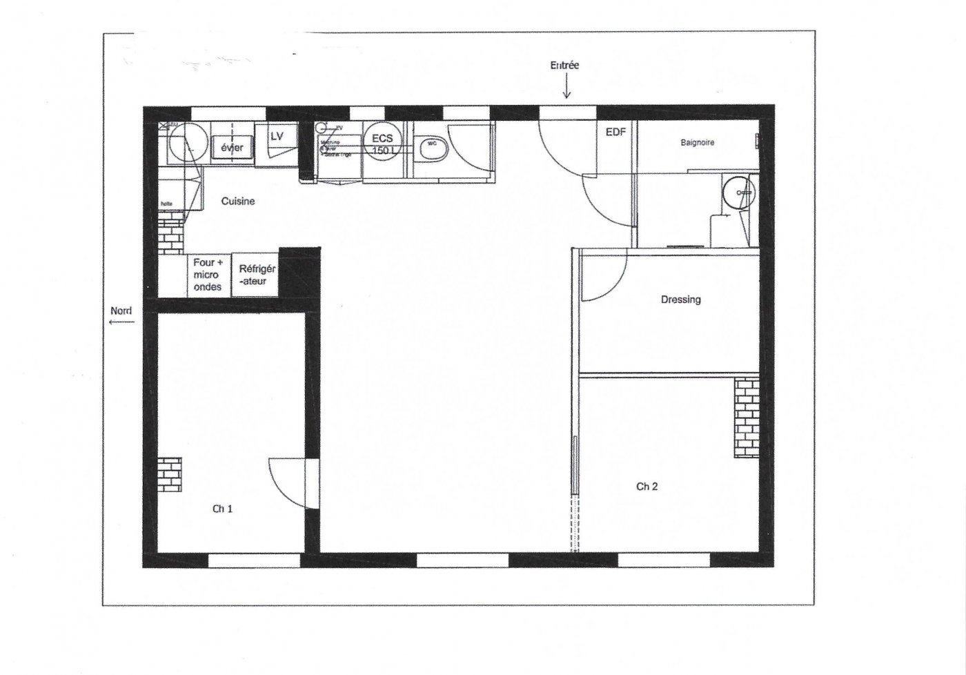 Appartement - 46 m2 - 3 pièces