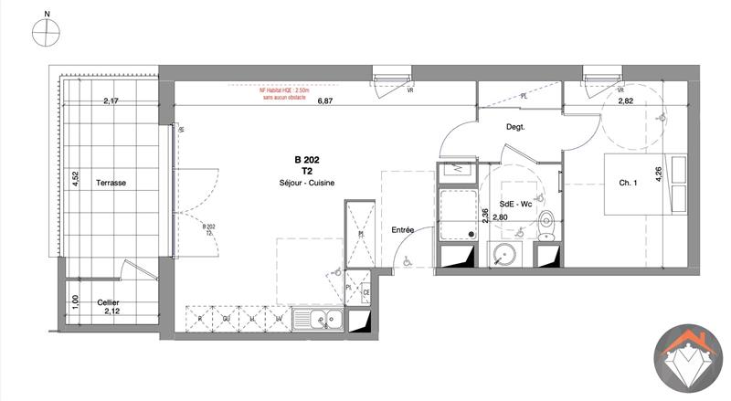 Appartement - 54 m2 - 2 pièces