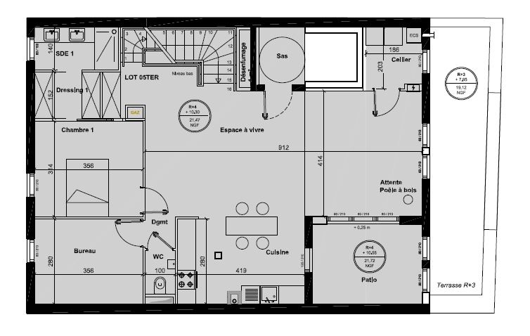Appartement - 91,70 m2 - 5 pièces