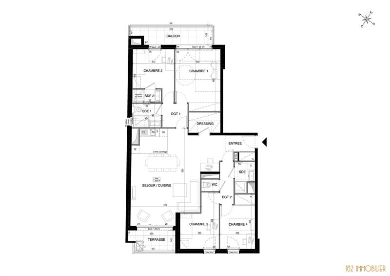 Appartement - 111 m2 - 5 pièces