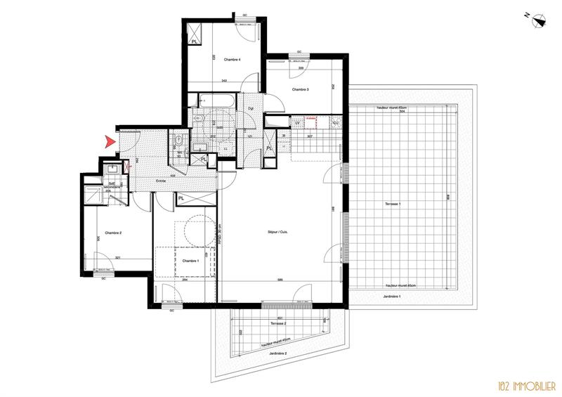 Appartement - 114 m2 - 5 pièces