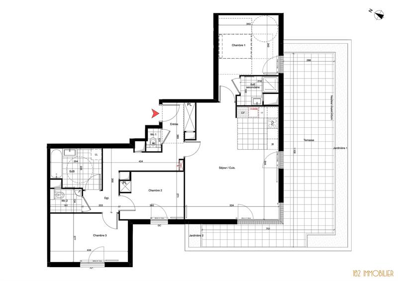 Appartement - 94 m2 - 4 pièces